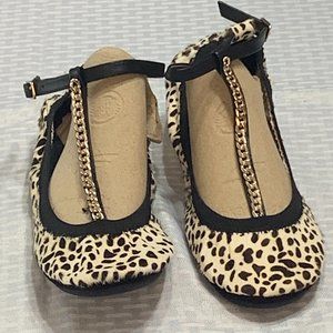 Yosi Samra Womens Erica Chain T-Strap Ballet Flat